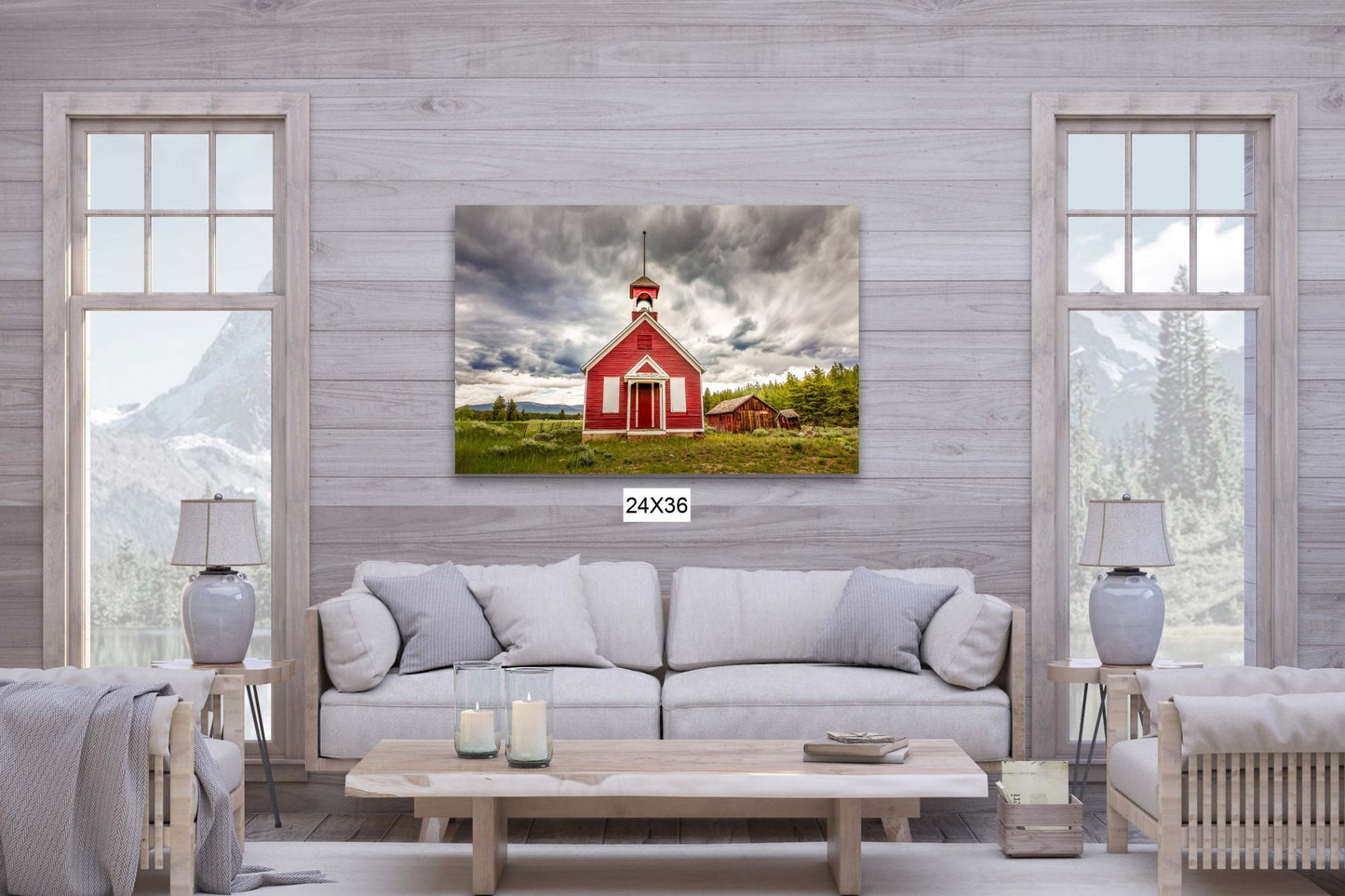 Old Country Church Print - Rustic Schoolhouse Decor | Western Art Wall Pictures - SandyDobbsFineArtPhotography