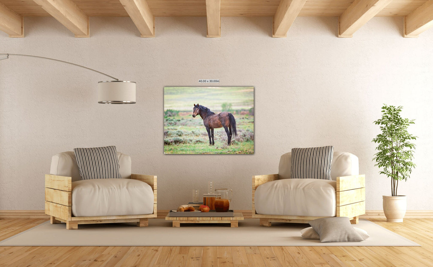 Wild Stallion, Wild Horse Wall Art, Wild Mustang, Wyoming Wildlife Canvas Wall Art Prints, Decor for Home ,Living Room, Bedroom, Office