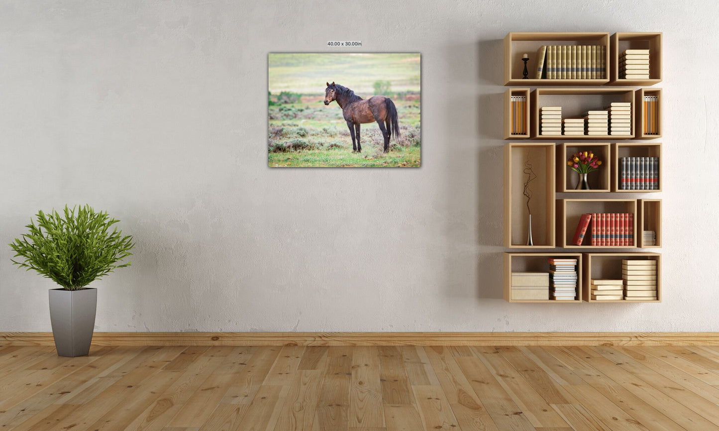Wild Stallion, Wild Horse Wall Art, Wild Mustang, Wyoming Wildlife Canvas Wall Art Prints, Decor for Home ,Living Room, Bedroom, Office