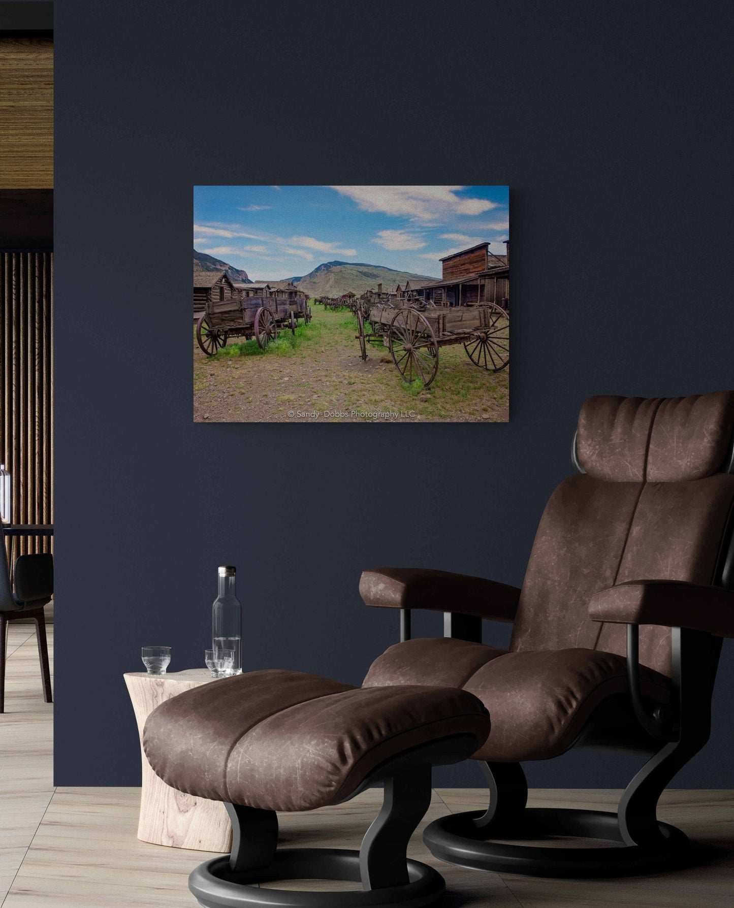 Old West Photography Decor, Old Wagons Wyoming Photo, Wrapped Canvas Print, Rustic Style, Ghost Town Cowboy Art, Western Art Wall Pictures - SandyDobbsFineArtPhotography