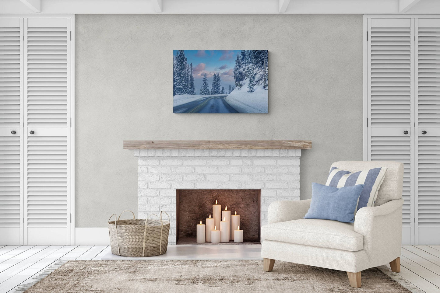 Million Dollar Highway Winter Landscape Print, Snowy Winter Photo Canvas, Beautiful Dreamy Trees, Colorado Rocky Mountain Scenery - SandyDobbsFineArtPhotography