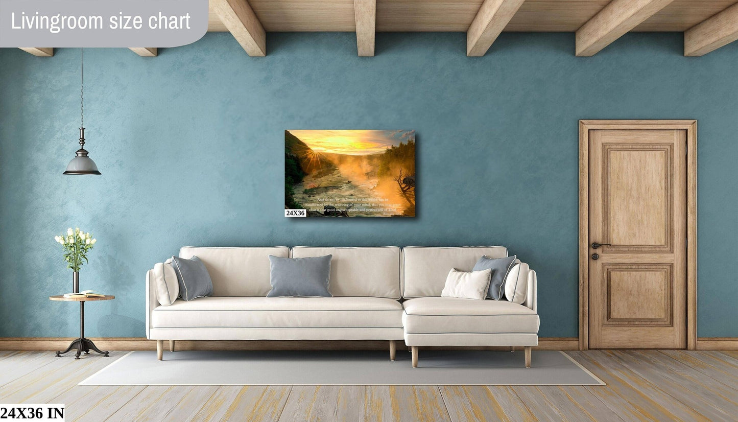 Romans 12 2 Scripture Print, Christian Inspirational Wall Art, Faith Home Decor, Photo Canvas, Montana Landscape Photography, Bible Verse - SandyDobbsFineArtPhotography