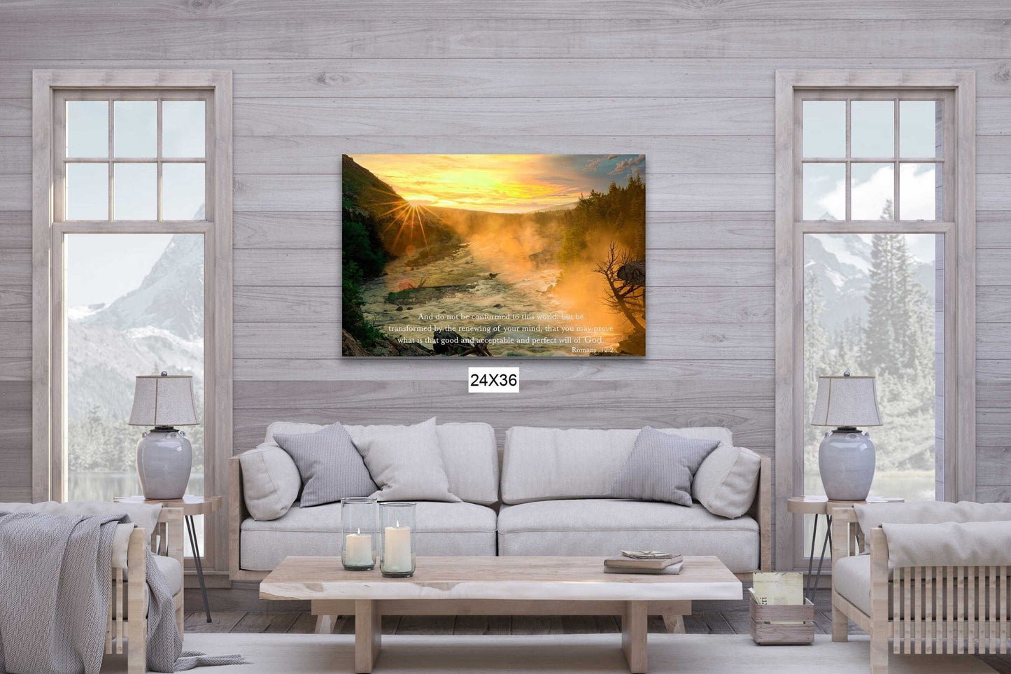 Romans 12 2 Scripture Print, Christian Inspirational Wall Art, Faith Home Decor, Photo Canvas, Montana Landscape Photography, Bible Verse - SandyDobbsFineArtPhotography
