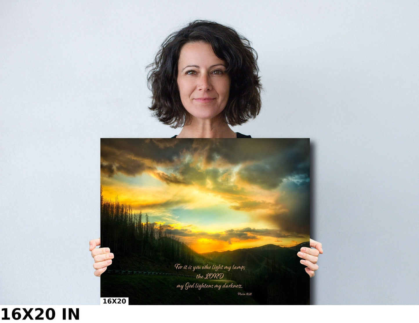 Psalm 18:28 Christian Inspirational Wall Art, Monarch Pass Scripture Canvas, God Lightens My Darkness, Colorado Sunset Photography, Custom - SandyDobbsFineArtPhotography