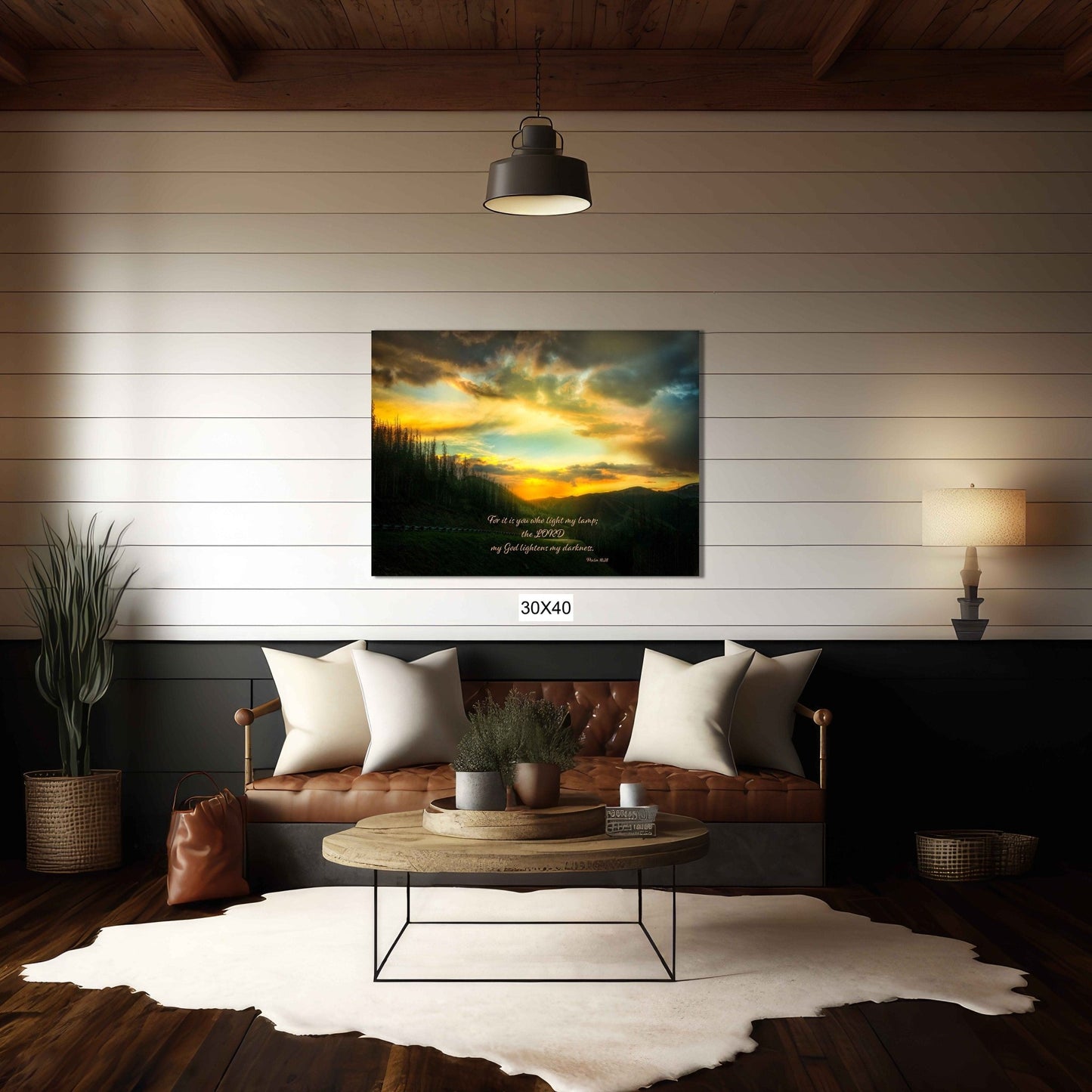 Psalm 18:28 Christian Inspirational Wall Art, Monarch Pass Scripture Canvas, God Lightens My Darkness, Colorado Sunset Photography, Custom - SandyDobbsFineArtPhotography