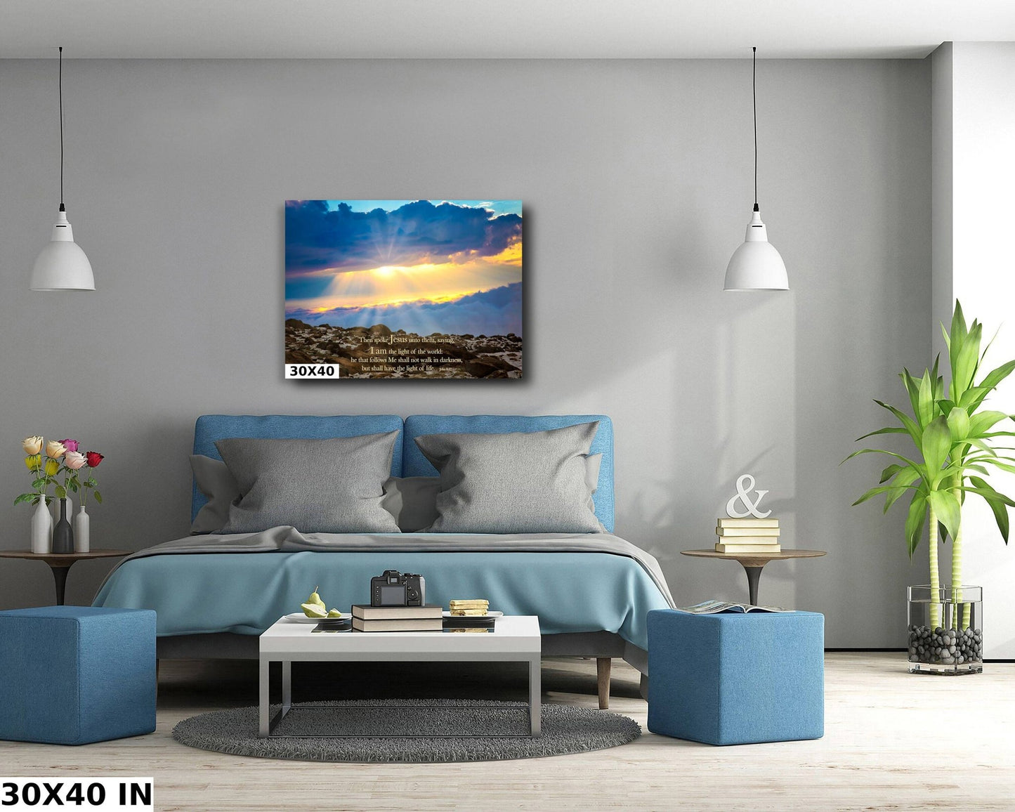 John 8 - 12 Scripture Wall Art, Christian Inspirational Canvas, I am the Light, Colorado Landscape Photography Print, Mountain Sunrise - SandyDobbsFineArtPhotography