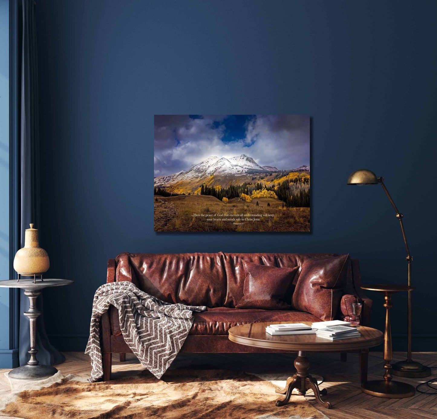 Philippians 4:7 Christian Inspirational Wall Art, Colorado Autumn Landscape, Scripture Canvas, Original, Peace of God, Customization - SandyDobbsFineArtPhotography