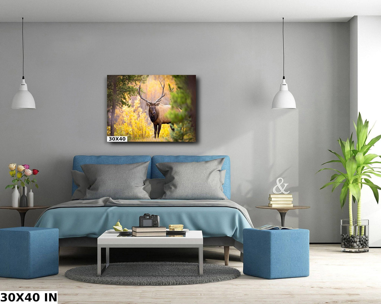 Bull Elk in Autumn Aspens, Wildlife Wall Canvas, Rocky Mountain National Park, Colorado Photography Art Print, Original Made in the USA - SandyDobbsFineArtPhotography