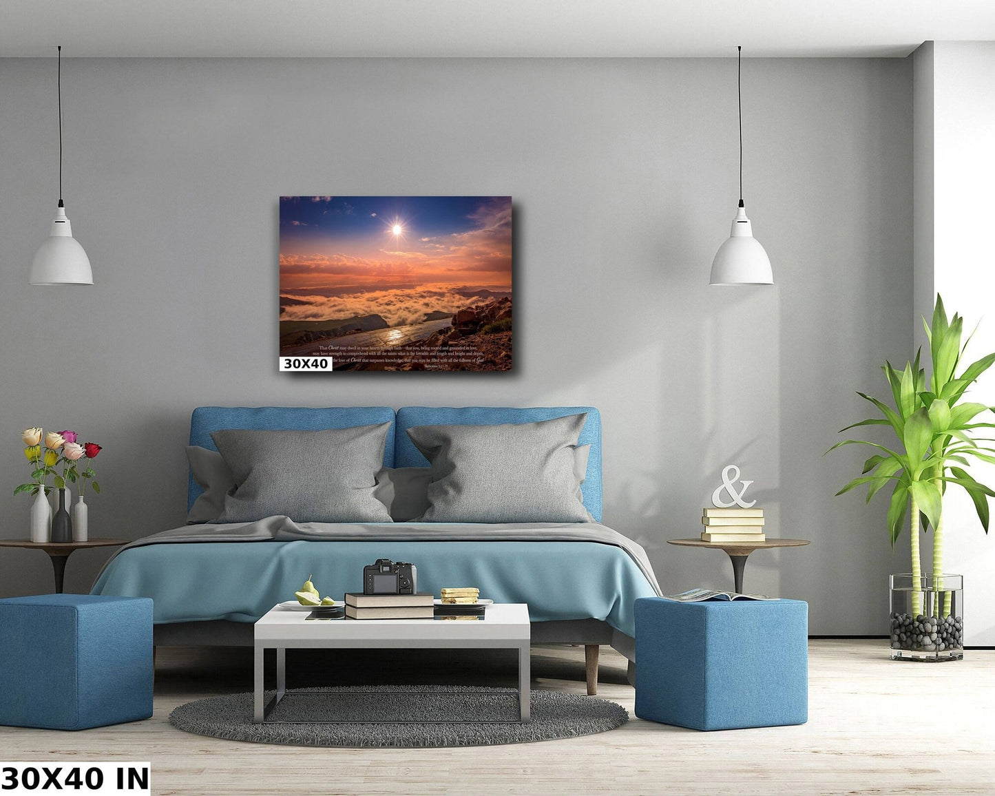 Ephesians 3:17 - 19 Christian Inspirational Wall Art, Mt. Evans Sunrise, Colorado Mountain Landscape, Scripture Canvas, Peace of God - SandyDobbsFineArtPhotography