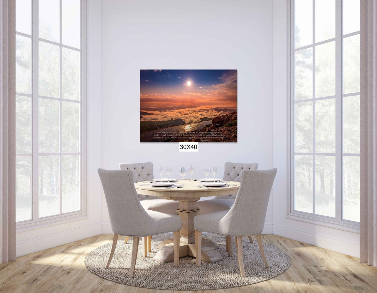 Ephesians 3:17 - 19 Christian Inspirational Wall Art, Mt. Evans Sunrise, Colorado Mountain Landscape, Scripture Canvas, Peace of God - SandyDobbsFineArtPhotography