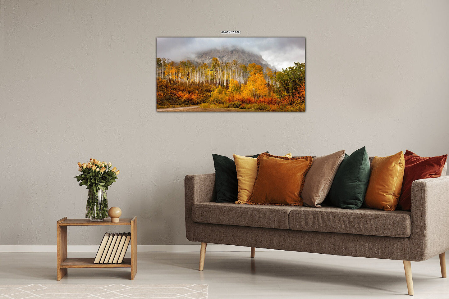 Panoramic Aspen Trees in Fall, Colorado Autumn Mountain Landscape Photo, San Juan Photography, Wall Fine Art, Large Nature Canvas Print - SandyDobbsFineArtPhotography
