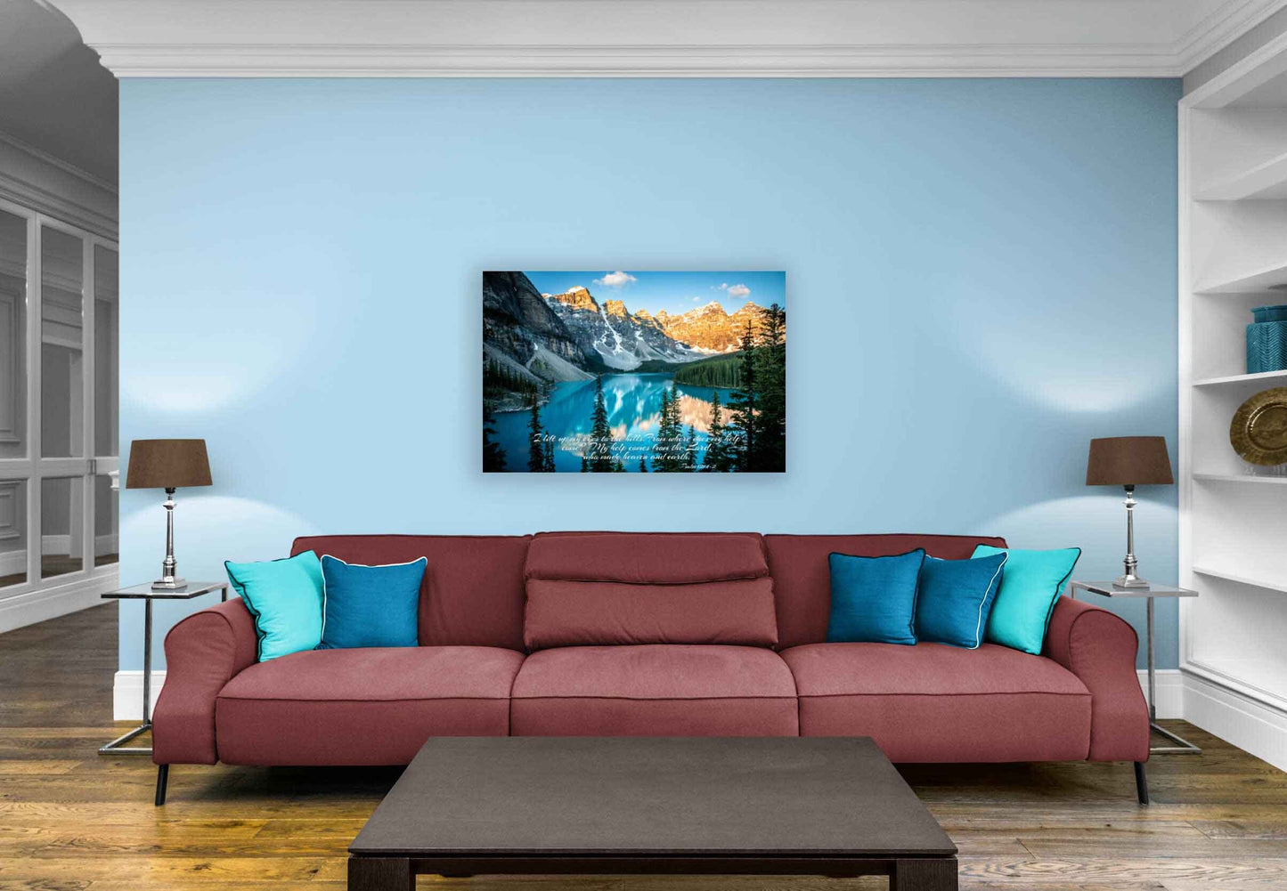 Jeremiah 29:11 Christian Inspirational Wall Art, Scripture Canvas, Moraine Lake Sunrise Photo, I Know the Plans I Have for You, Banff Canada