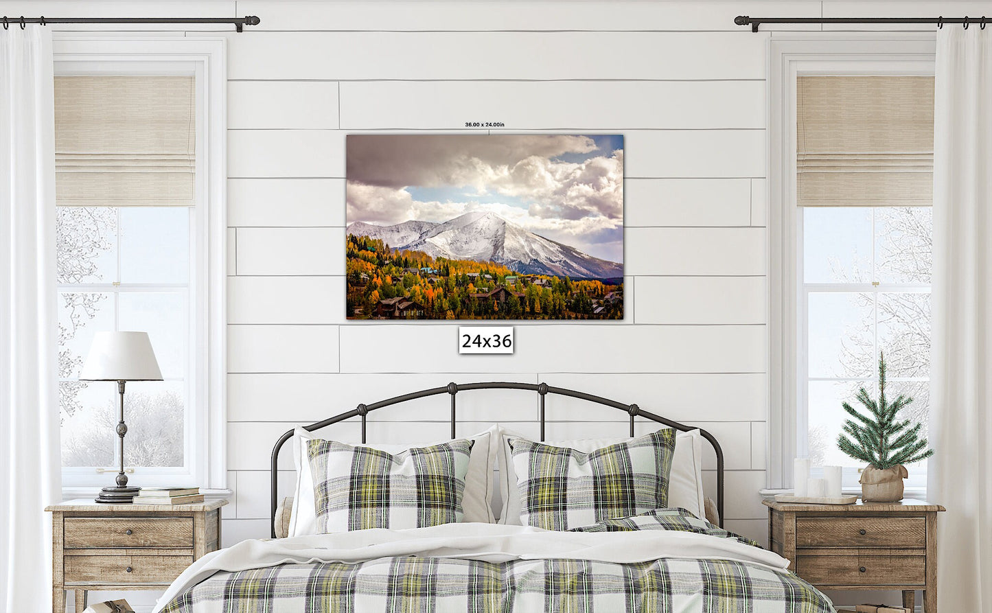 Snowy Mountain Peak Landscape Photo, Crested Butte Colorado, Autumn Aspen Trees, Fall Canvas Print, San Juan Rocky Mountain Photography - SandyDobbsFineArtPhotography