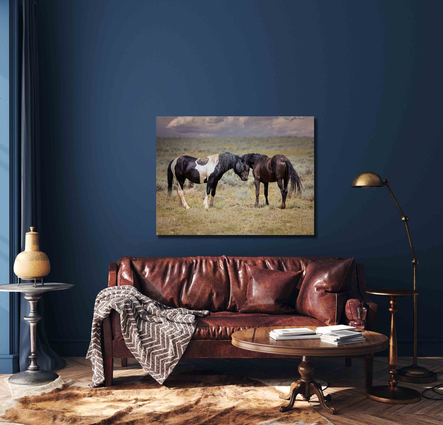 Wild Horses in Wyoming Wall Art Print, Wild Mustang Photo, Wildlife Canvas, Cowboy Old West Decor for Home, Living Room, Bedroom Office