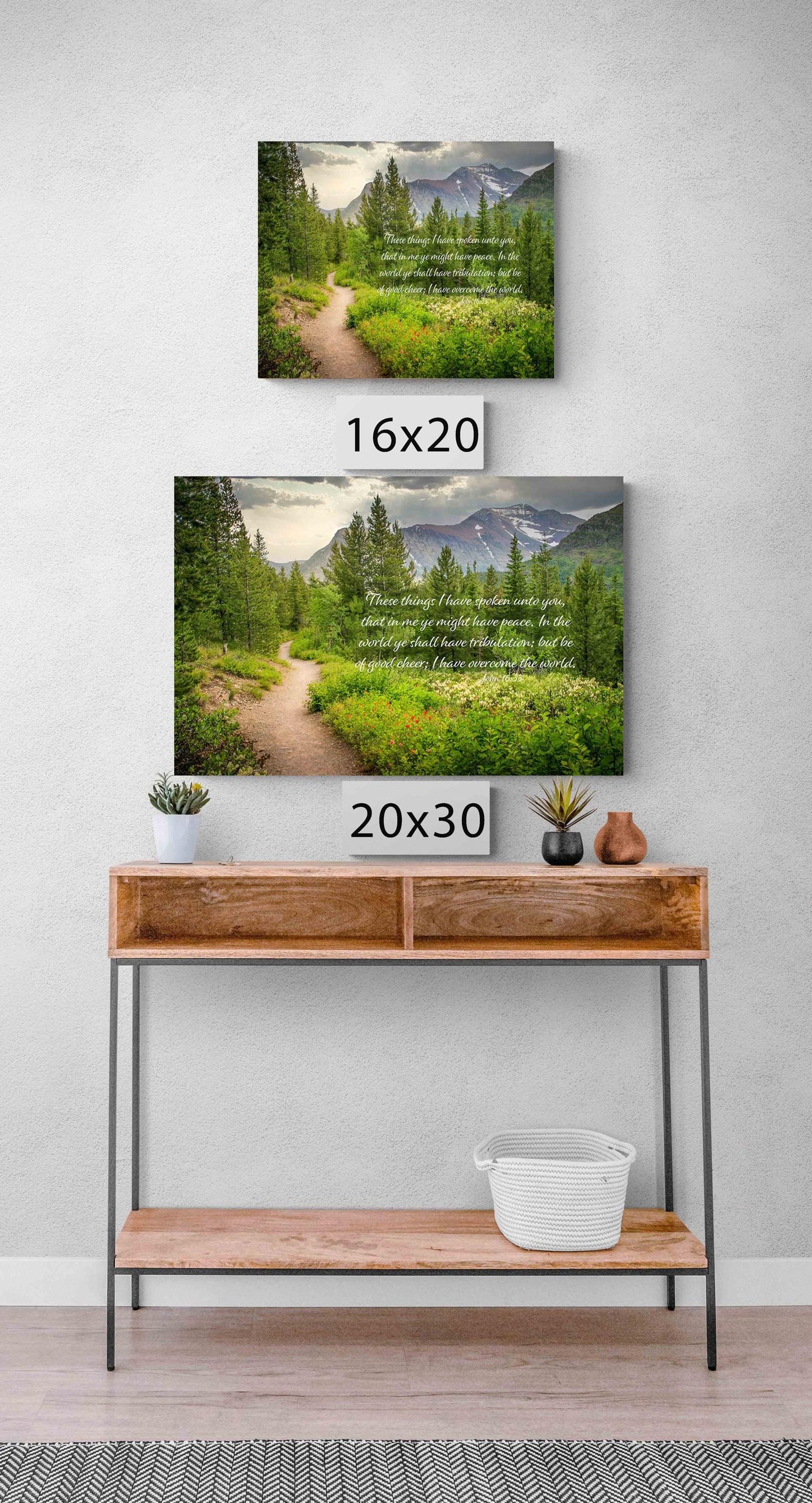 John 16:33 Scripture Canvas, Mt Rainier Mountain Scene Bible Verse, Christian Inspirational Wall Art, Do Not Be Afraid, The Lord is With You