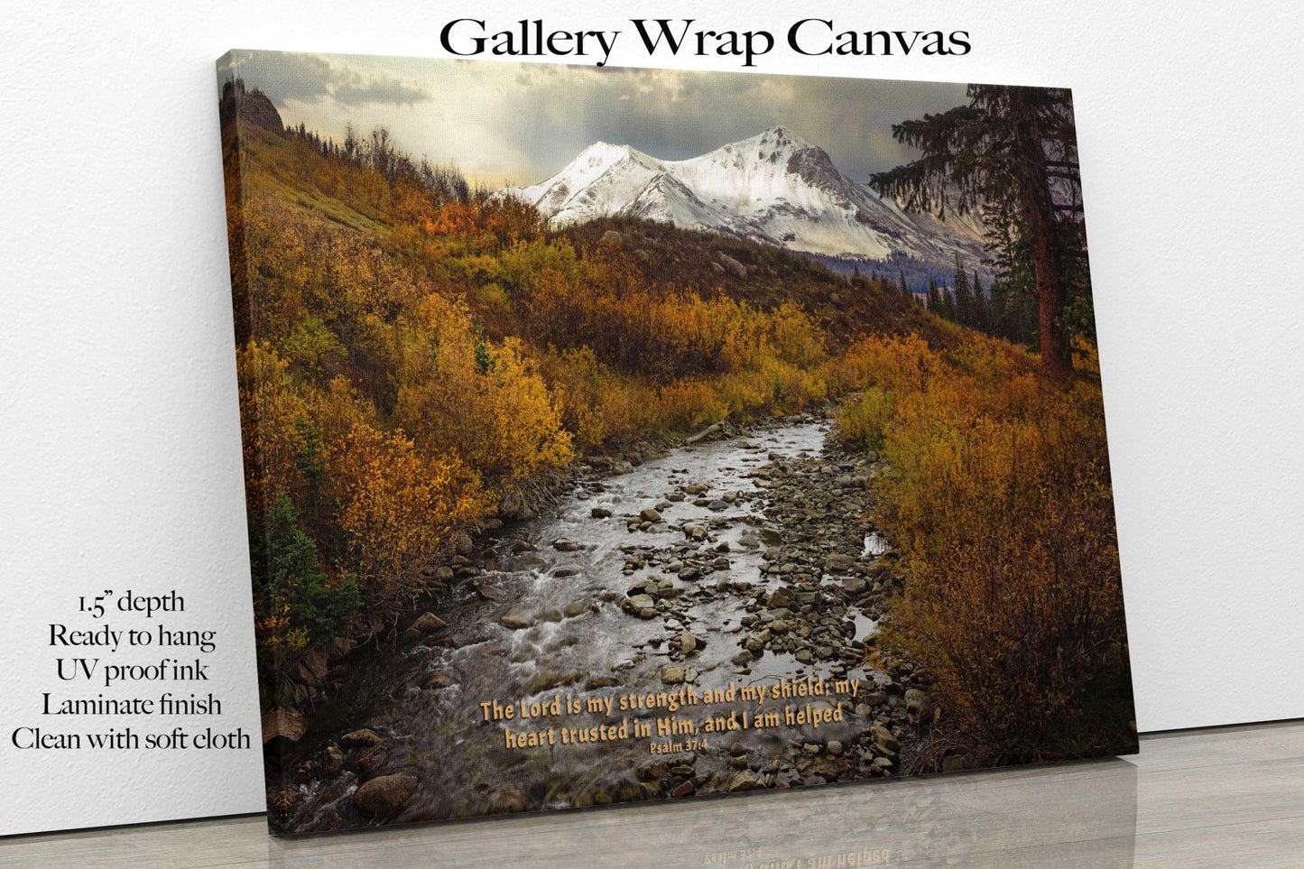 Psalm 37:4 Christian Inspirational Wall Art Print, Colorado Autumn Landscape, Scripture Canvas, The Lord is My Strength, Original Photo - SandyDobbsFineArtPhotography