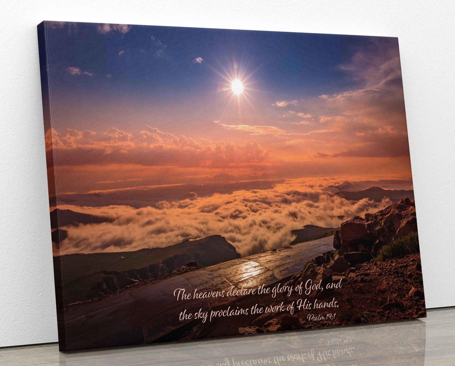 The Heavens Declare the Glory of God, Psalm 19:1 Christian Inspirational Wall Art, Mt. Evans Sunrise, Colorado Landscape, Scripture Canvas - SandyDobbsFineArtPhotography