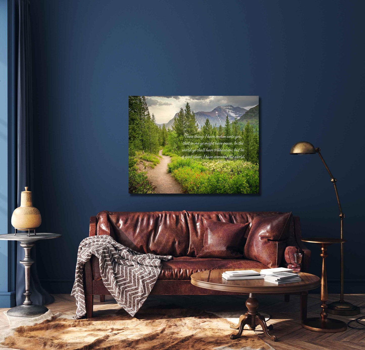 John 16:33 Scripture Canvas, Mt Rainier Mountain Scene Bible Verse, Christian Inspirational Wall Art, Do Not Be Afraid, The Lord is With You