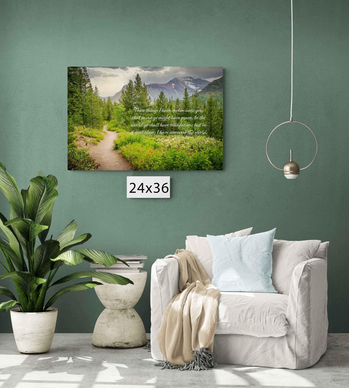 John 16:33 Scripture Canvas, Mt Rainier Mountain Scene Bible Verse, Christian Inspirational Wall Art, Do Not Be Afraid, The Lord is With You