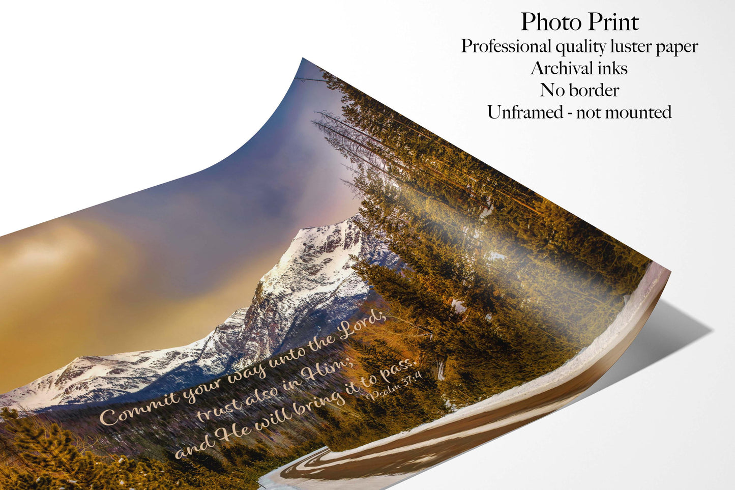Psalm 37:4 Christian Inspirational Wall Art, Stormy Winter Sky Rocky Mountain National Park Mountain Sunset, Colorado Landscape Photography