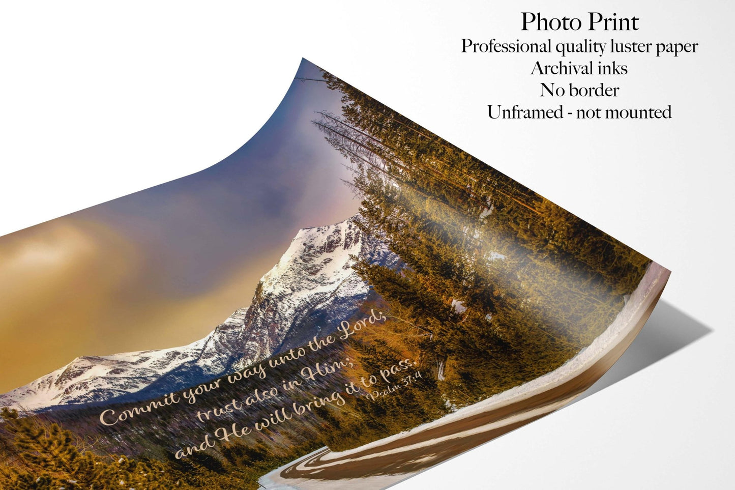 Psalm 37:4 Christian Inspirational Wall Art, Stormy Winter Sky Rocky Mountain National Park Mountain Sunset, Colorado Landscape Photography - SandyDobbsFineArtPhotography