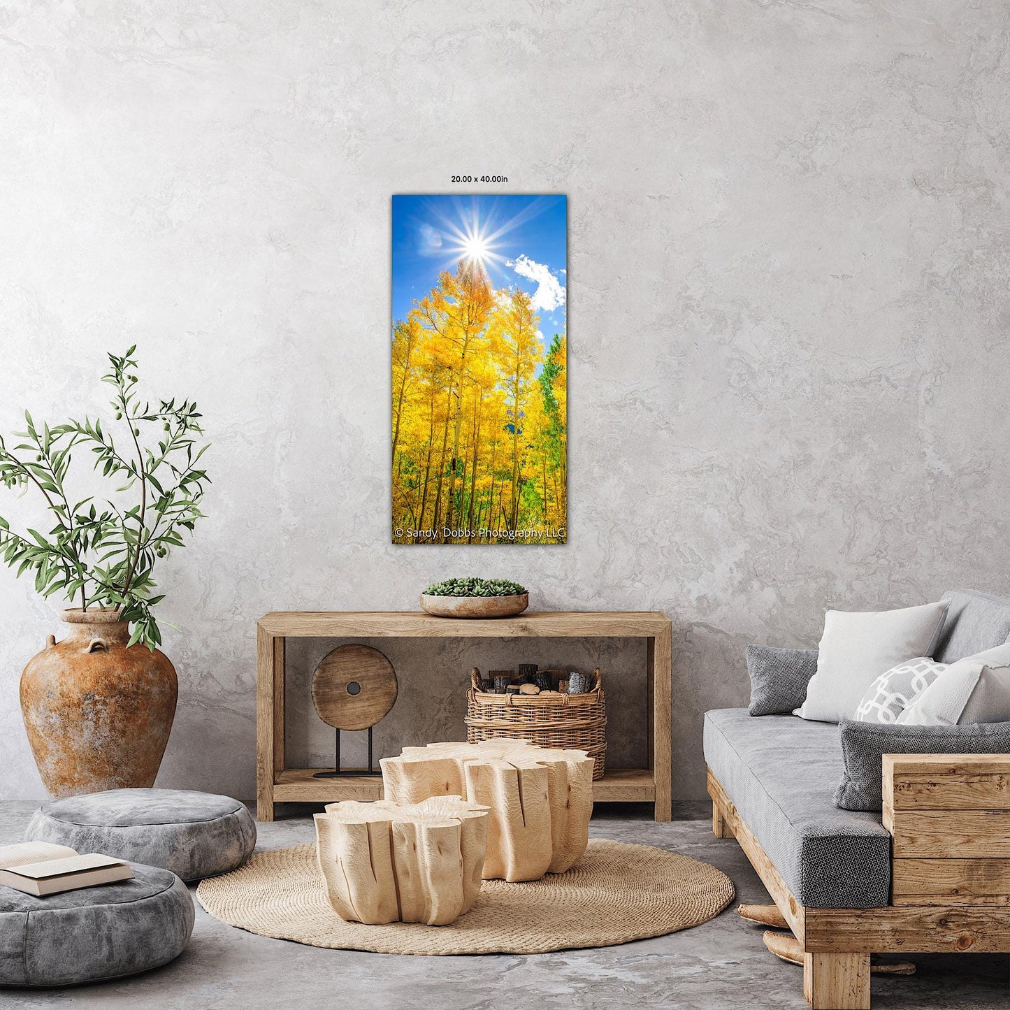 Colorado Golden Aspens Vertical Canvas Print, Autumn Aspens Nature Photo, Rocky Mountain Landscape, Large Wall Art, Colorado Photography - SandyDobbsFineArtPhotography