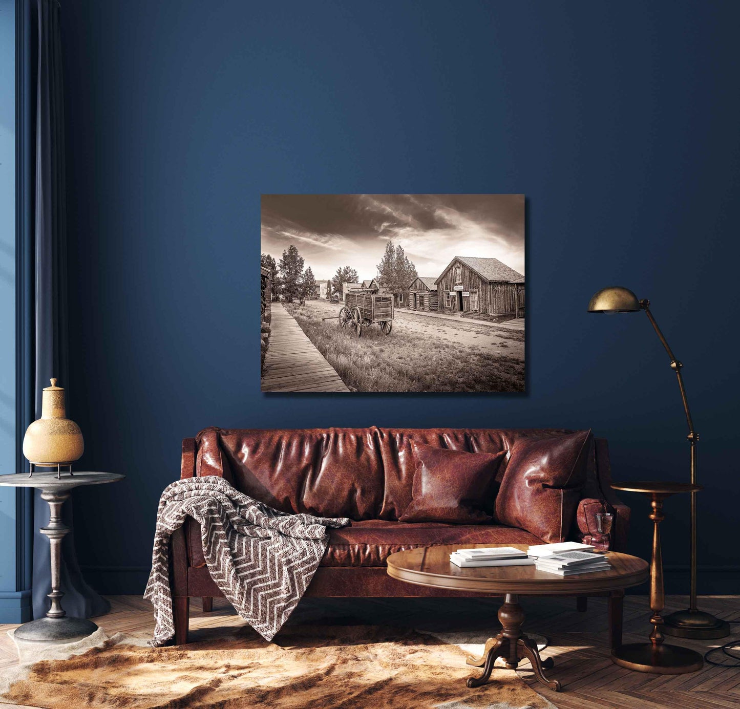 Sepia Old West Ghost Town in Colorado, Old Wagon Photo, Wrapped Canvas Print, Rustic Style, Cowboy Art, Western Art Photography Wall Picture