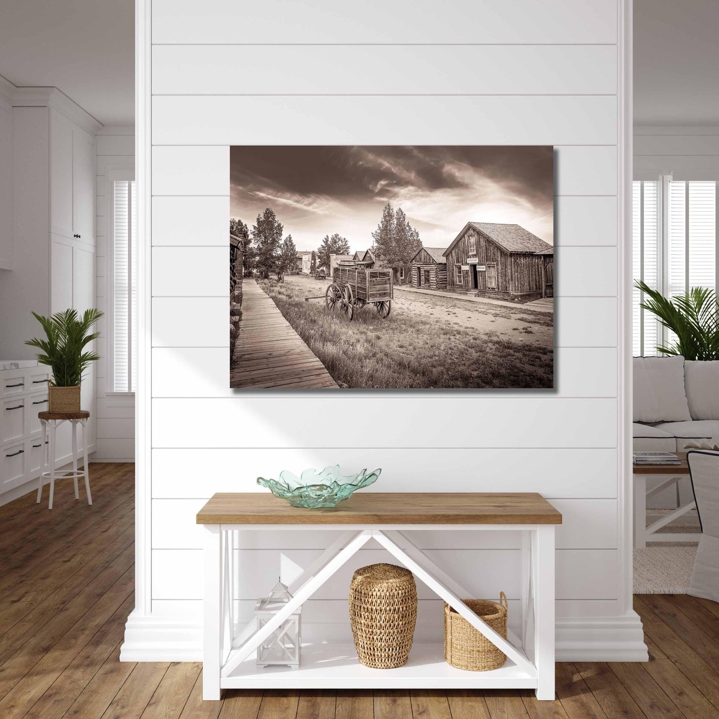 Sepia Old West Ghost Town in Colorado, Old Wagon Photo, Wrapped Canvas Print, Rustic Style, Cowboy Art, Western Art Photography Wall Picture
