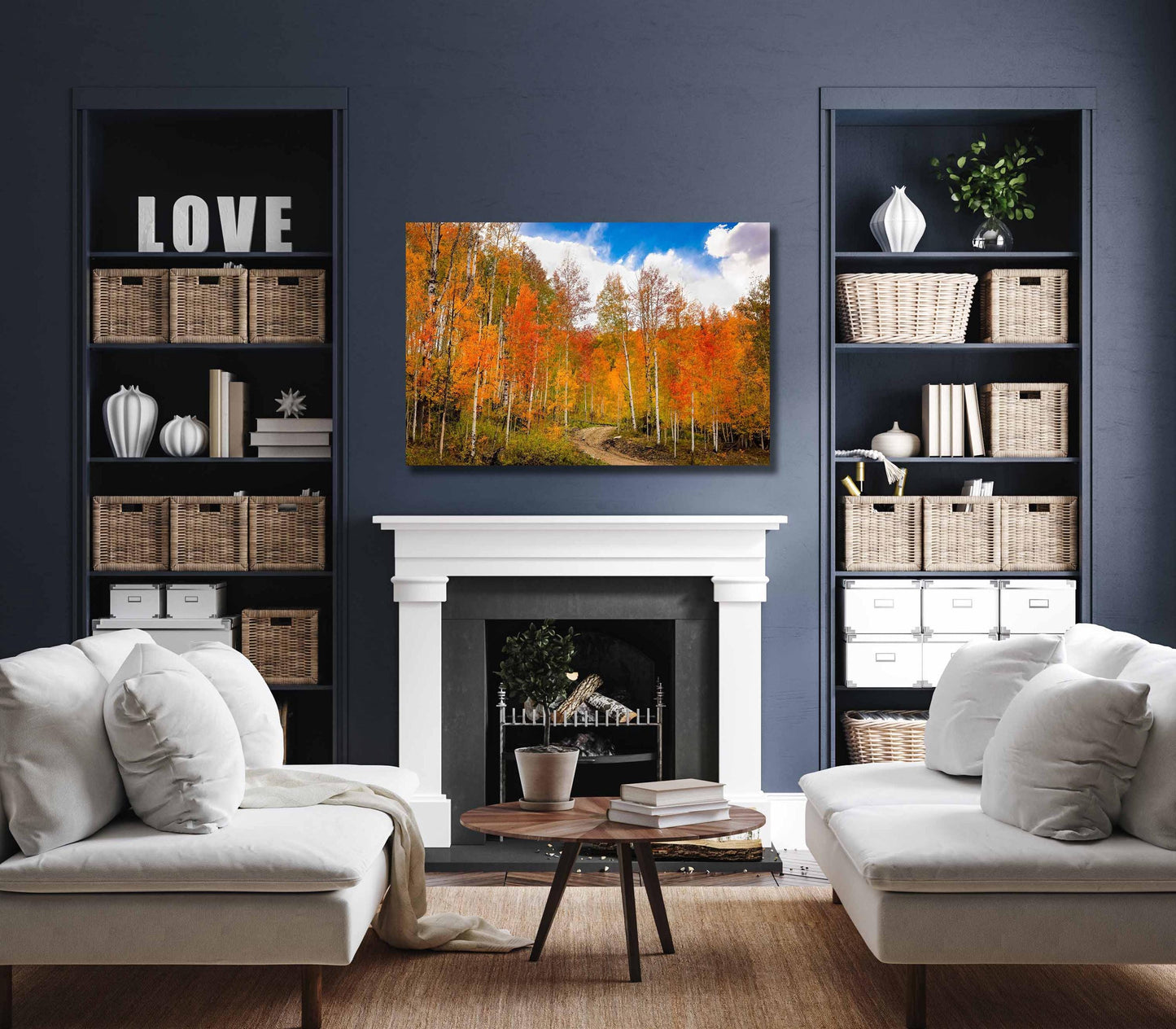 Red Aspen Trees Colorado Autumn Forest Print, Fall Colors Photo Canvas, Telluride Landscape, San Juan Rocky Mountains Photography