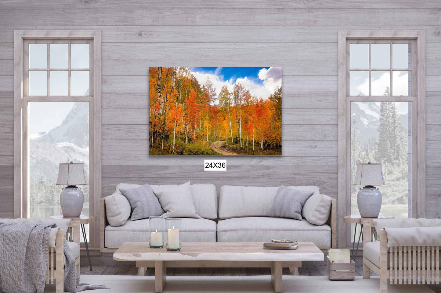 Red Aspen Trees Colorado Autumn Forest Print, Fall Colors Photo Canvas, Telluride Landscape, San Juan Rocky Mountains Photography