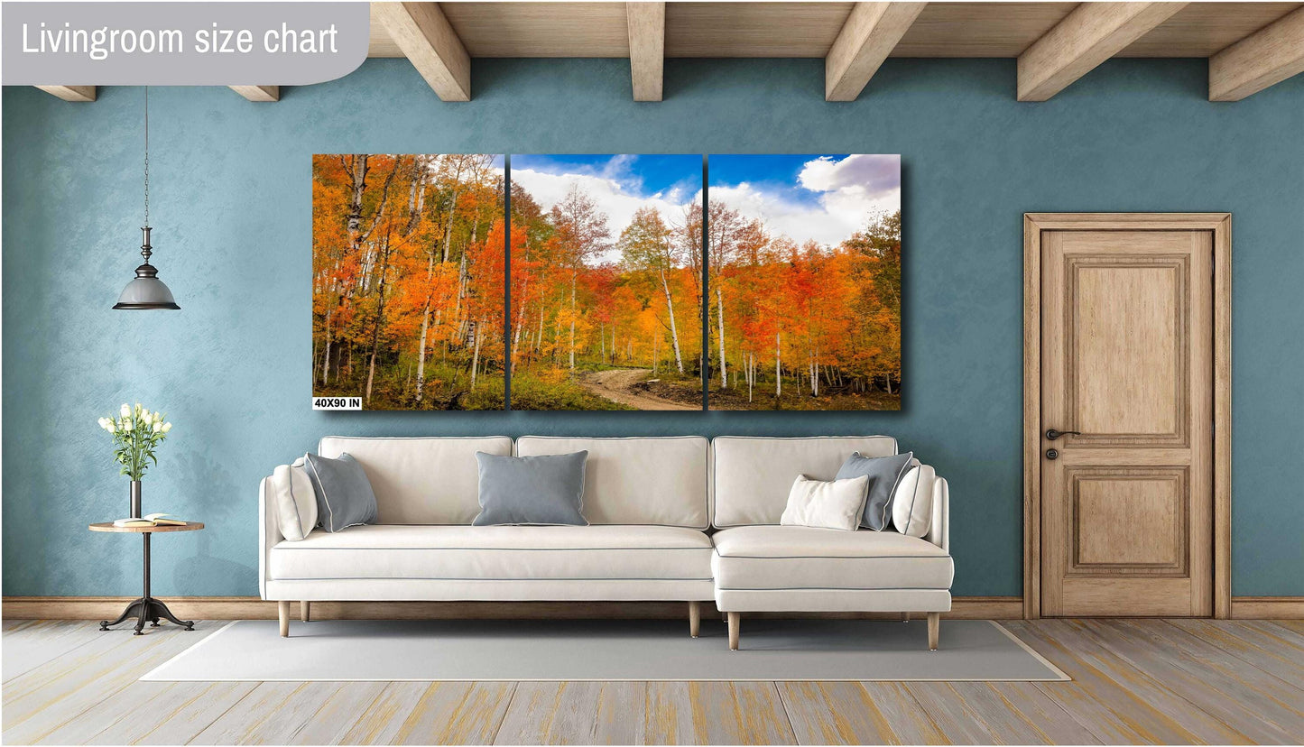 Red Aspen Trees Colorado Autumn Forest Print, Fall Colors Photo Canvas, Telluride Landscape, San Juan Rocky Mountains Photography