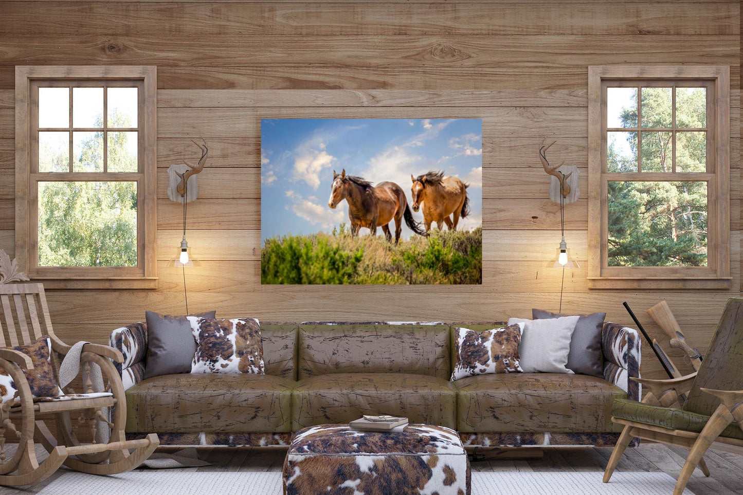 Wild Mustangs Photo, Wild Horses in Colorado Wall Art Print, Wildlife Canvas, Cowboy Old West Decor for Home or Office - SandyDobbsFineArtPhotography