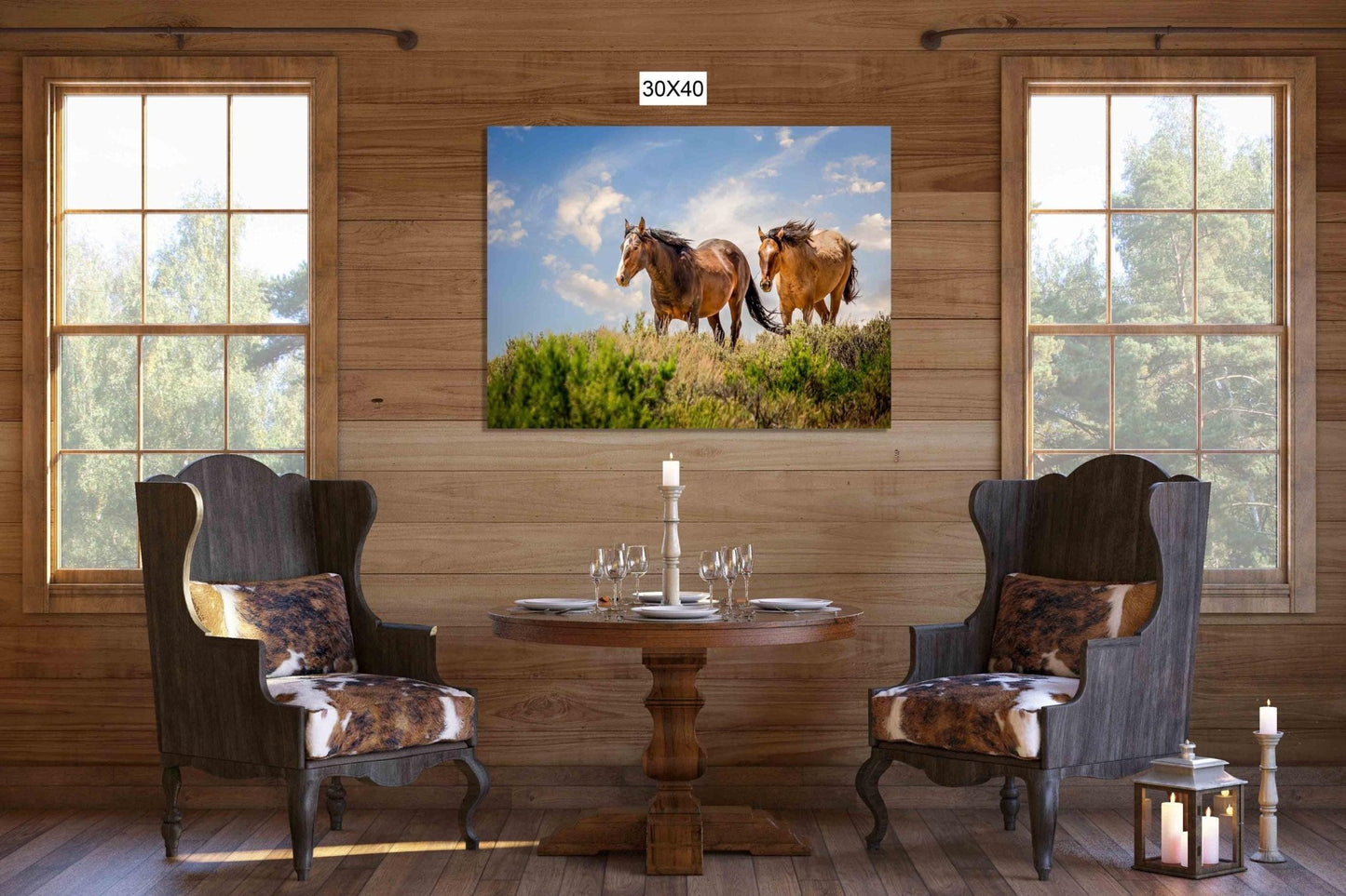 Wild Mustangs Photo, Wild Horses in Colorado Wall Art Print, Wildlife Canvas, Cowboy Old West Decor for Home or Office - SandyDobbsFineArtPhotography