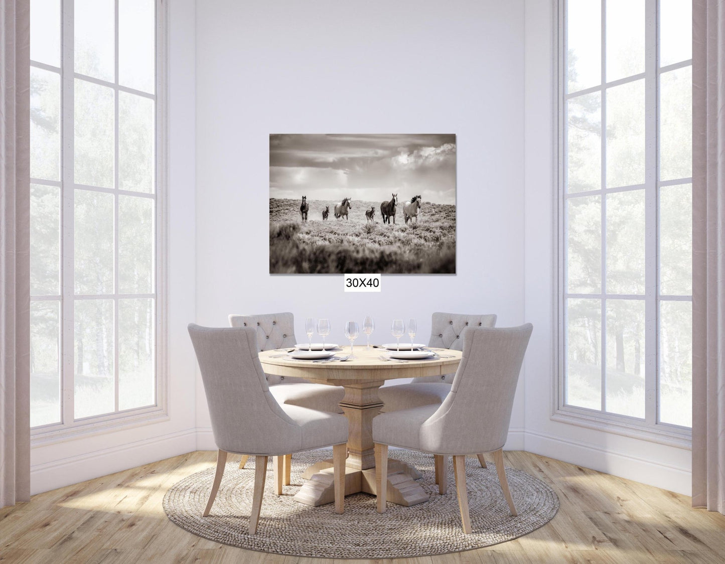 Sepia Colorado Wild Horses Running Wall Art Print, Mustang Photo Canvas, Horse Lover Gift, Cowboy Old West Decor for Home or Office - SandyDobbsFineArtPhotography