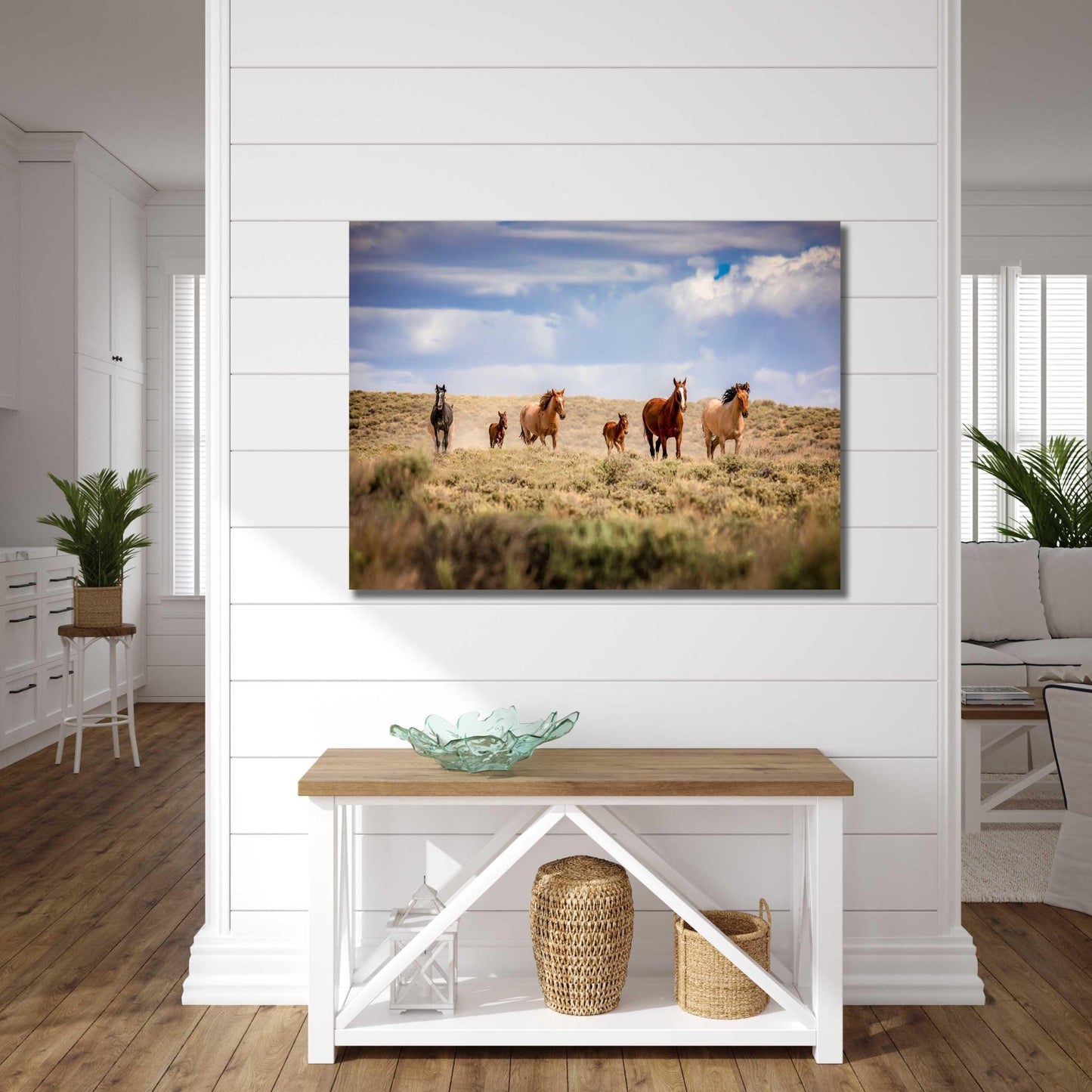 Wild Horses Running Photo Canvas Print, Colorado Cowboy Old West Decor for Home or Office, Mustangs Mares and Foals, Mountain Desert Scenery - SandyDobbsFineArtPhotography