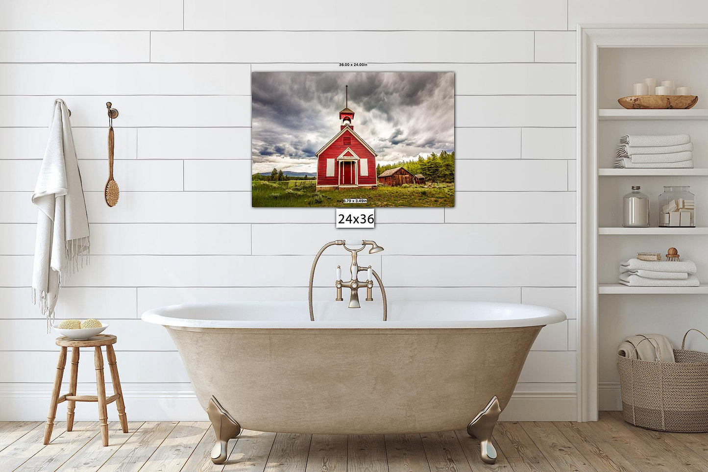 Old Country Church Print - Rustic Schoolhouse Decor | Western Art Wall Pictures - SandyDobbsFineArtPhotography
