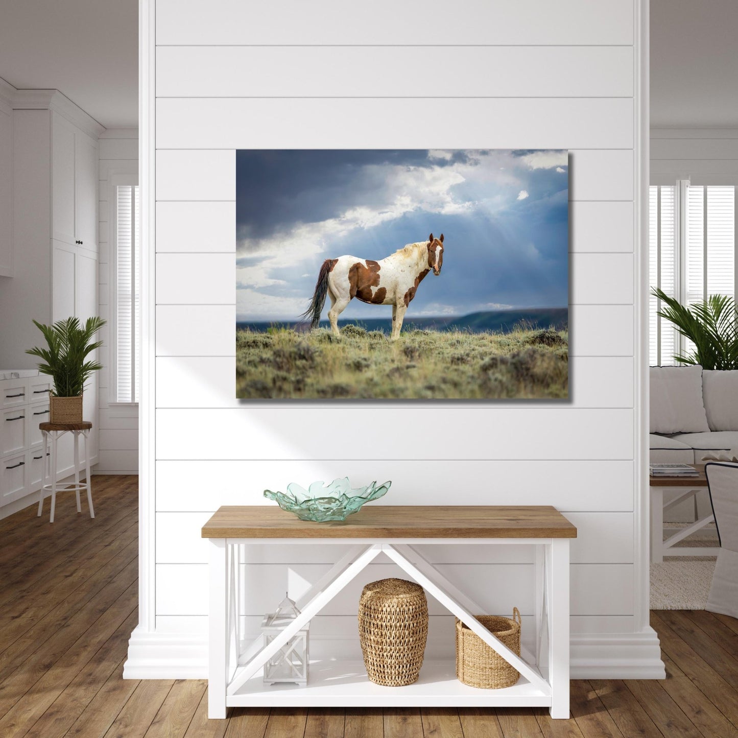 Wild Pinto Stallion Photo, Wyoming Mustang Horses Wall Art Print, Rocky Mountain Large Wildlife Canvas, Cowboy Old West Decor for Home - SandyDobbsFineArtPhotography