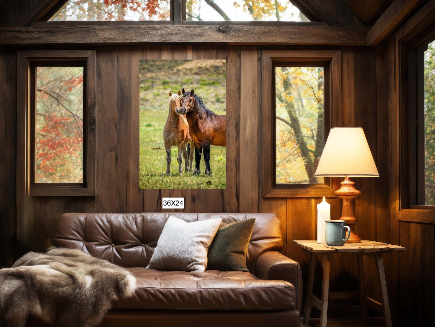 Wild Horses in Wyoming Photo Vertical Print, Rustic Cowboy Decor, Mustang Stallions Picture on Canvas, Salt Wells Creek Mountain Landscape - SandyDobbsFineArtPhotography
