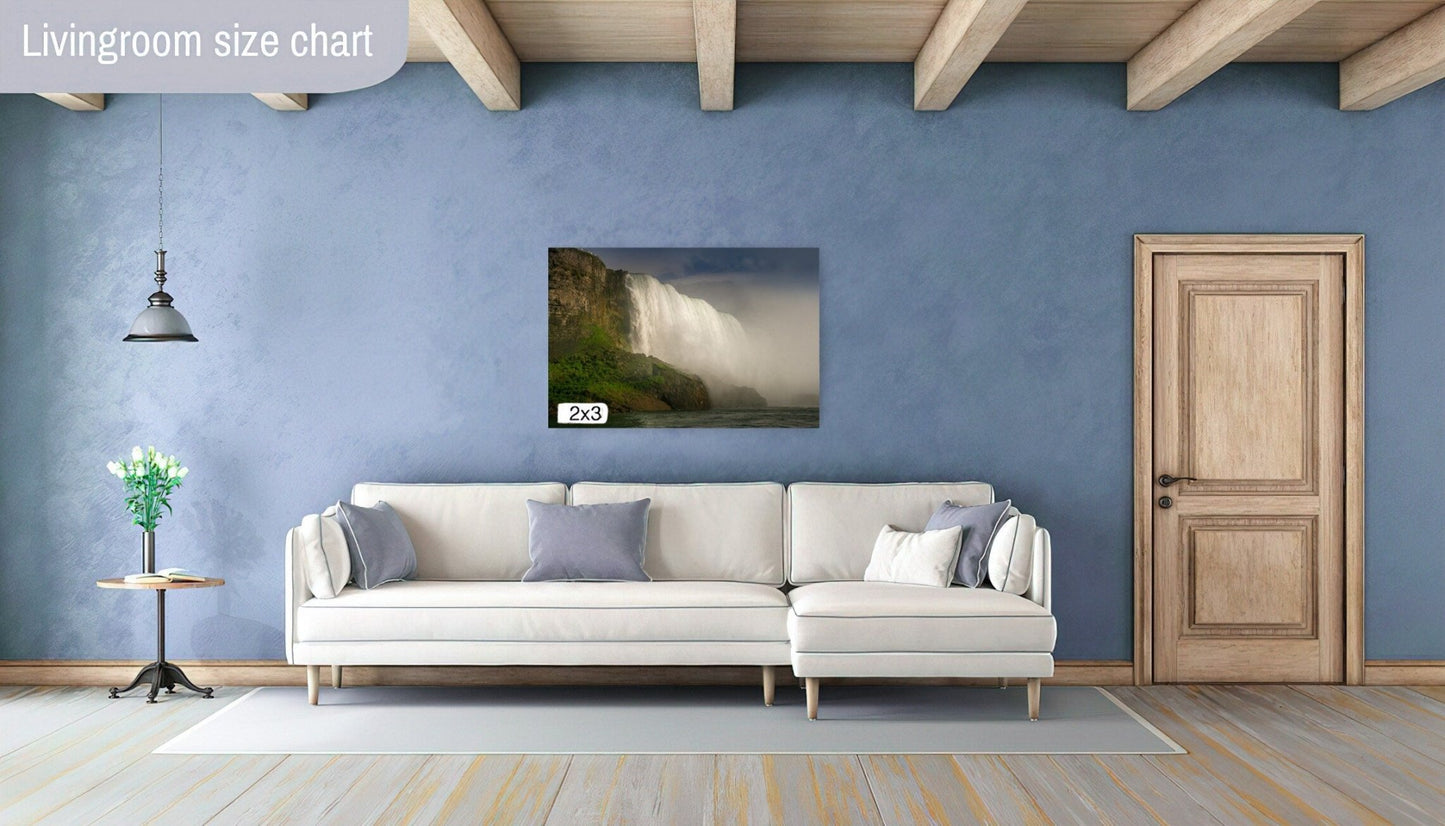 Niagara Falls, View from Bottom of Niagara Falls, Misty Waterfalls, Canvas Wall Art, Decor for Home, Living Room, Bedroom, Office - SandyDobbsFineArtPhotography