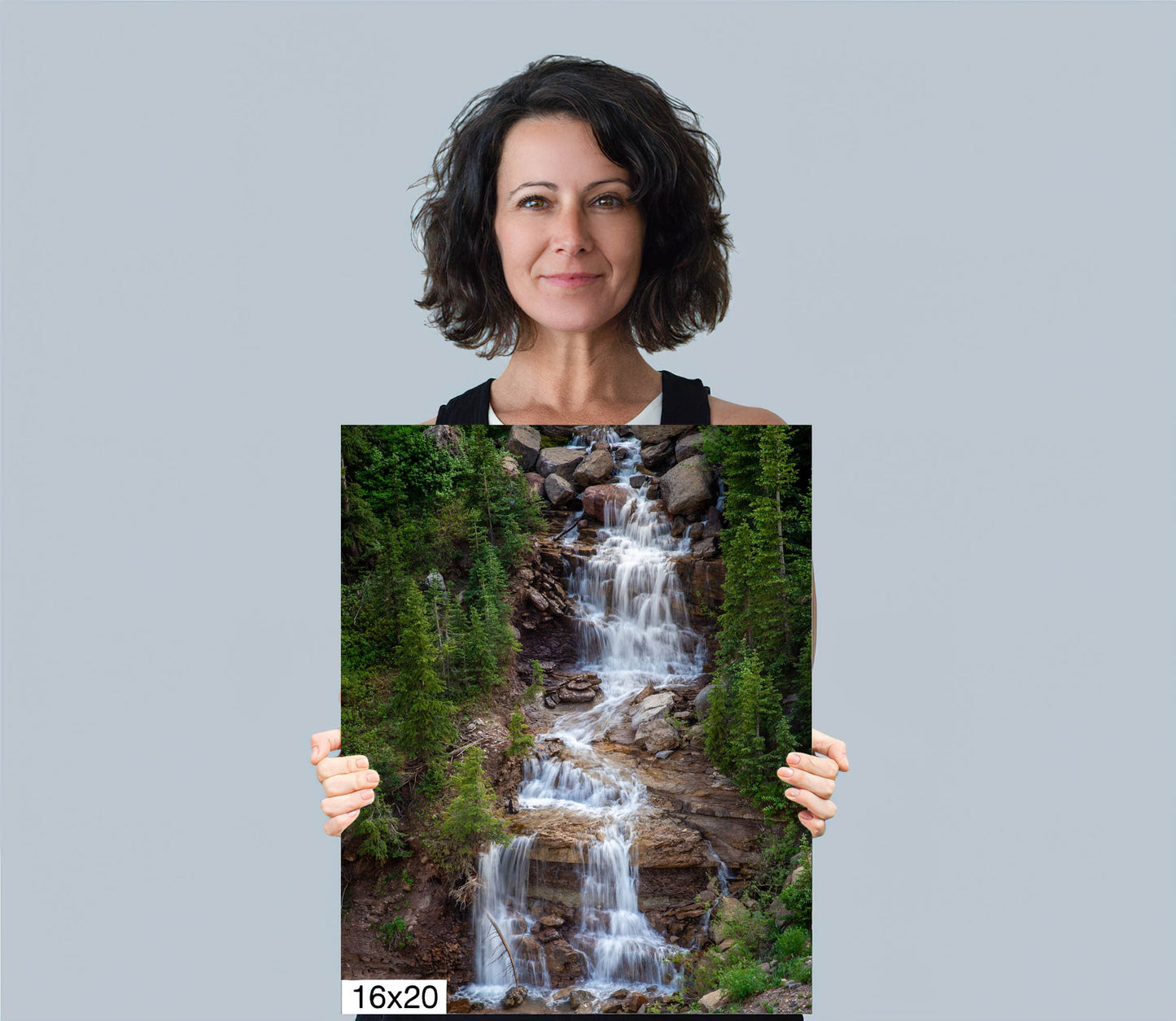 Mountain Waterfall Photo, Silverton Colorado Alpine Loop, Ouray Landscape, Canvas Wall Art Print, Decor for Home, Living Room,Bedroom Office