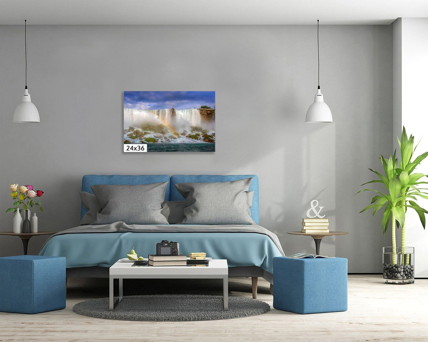 Nature Photo Sale, Niagara Falls Base With Rainbow Print, Canvas Wall Art Prints, Wall Decor Ideal for Home - SandyDobbsFineArtPhotography