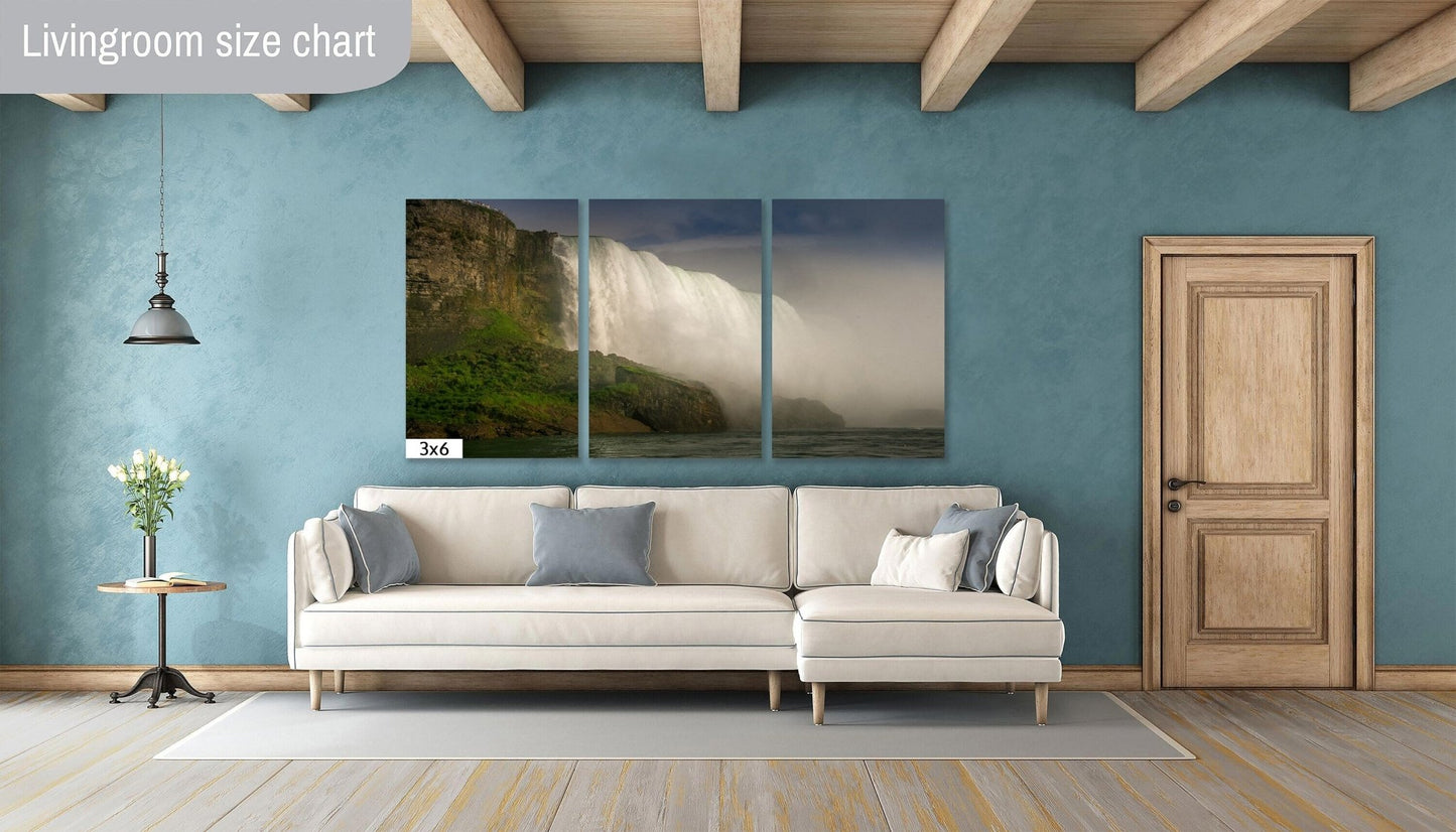 Niagara Falls, View from Bottom of Niagara Falls, Misty Waterfalls, Canvas Wall Art, Decor for Home, Living Room, Bedroom, Office - SandyDobbsFineArtPhotography