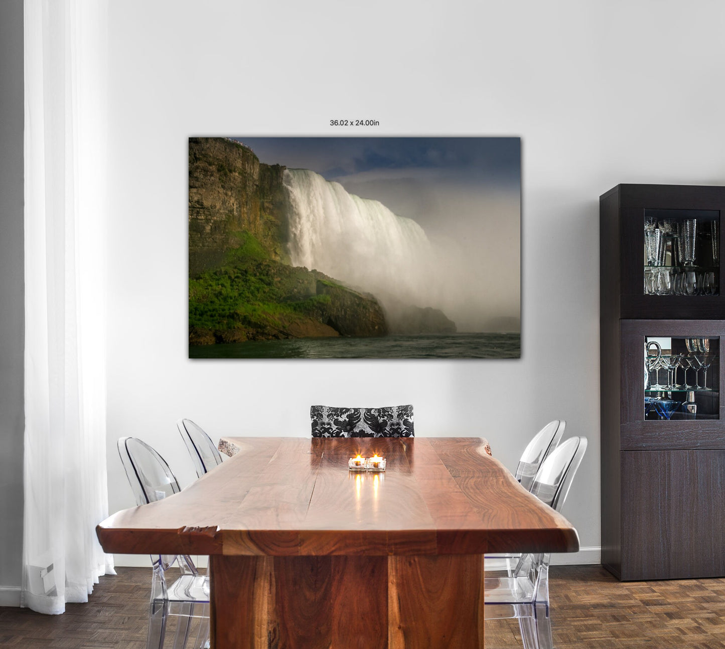 Niagara Falls, View from Bottom of Niagara Falls, Misty Waterfalls, Canvas Wall Art, Decor for Home, Living Room, Bedroom, Office