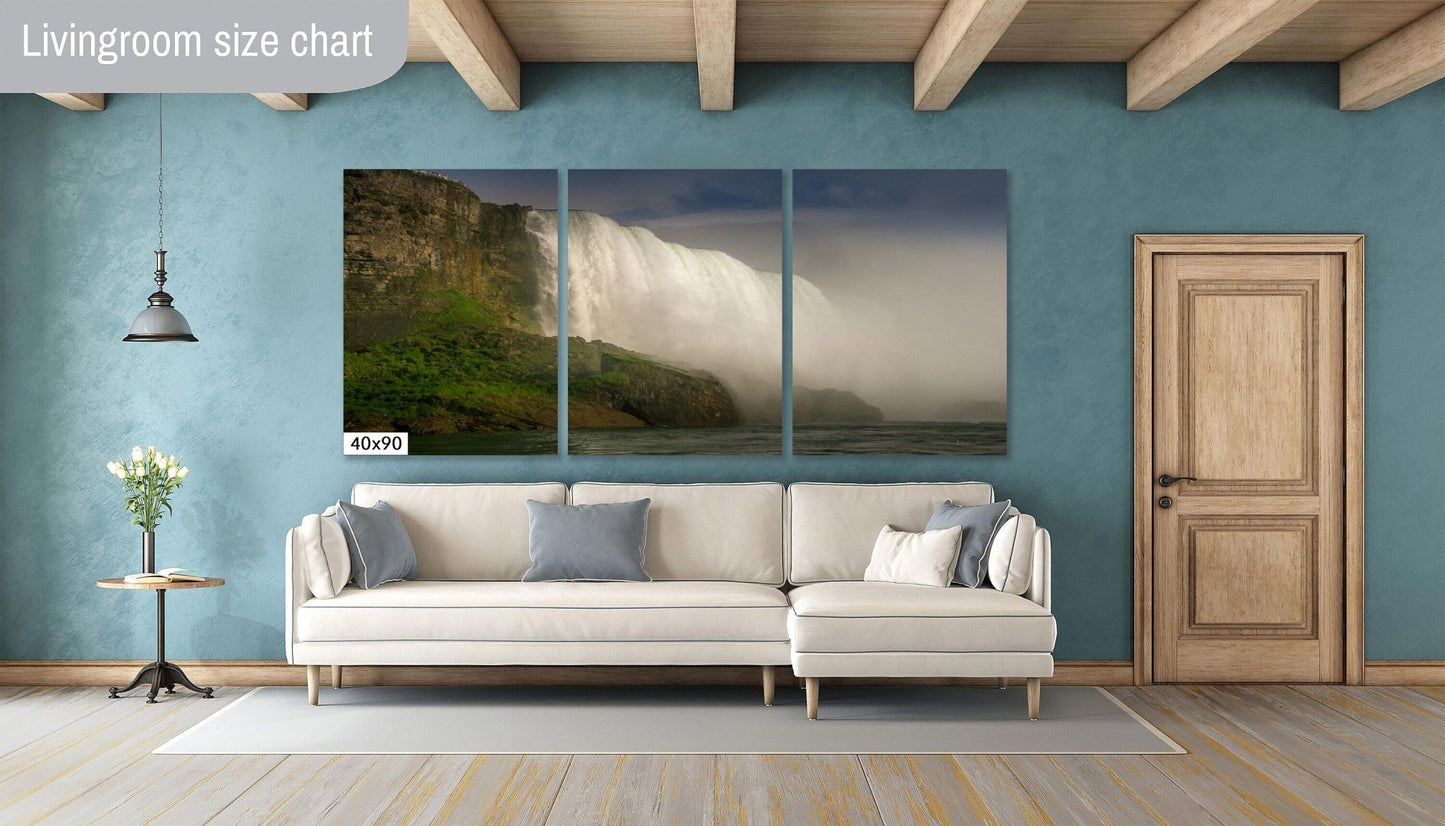 Niagara Falls, View from Bottom of Niagara Falls, Misty Waterfalls, Canvas Wall Art, Decor for Home, Living Room, Bedroom, Office - SandyDobbsFineArtPhotography