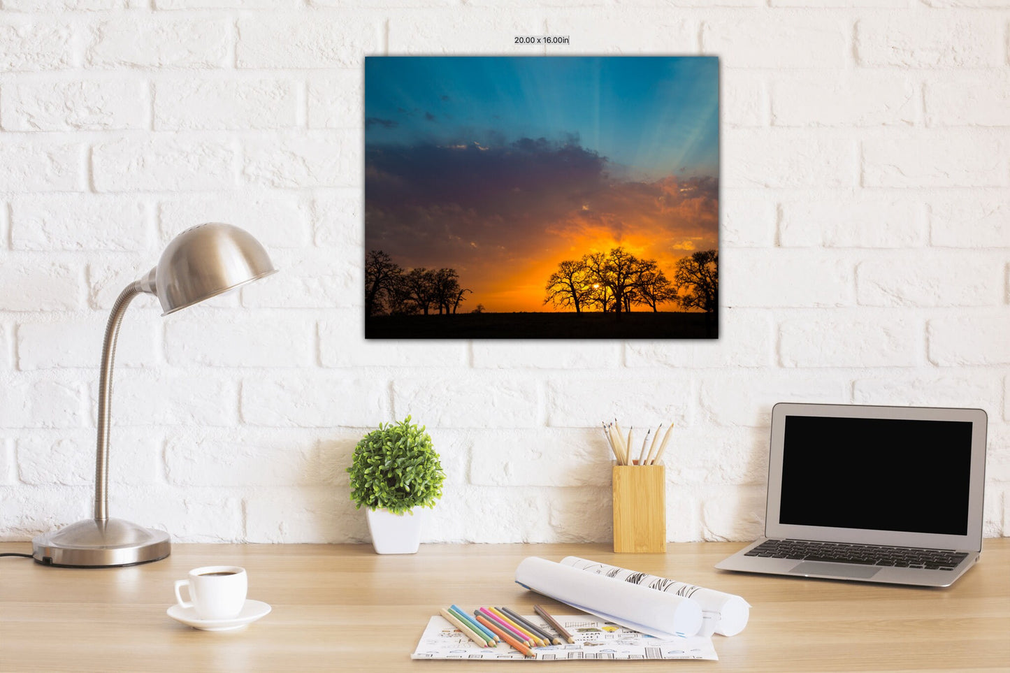 Dramatic Texas Sunset Along OSR, Canvas Wall Art Print, Vivid Texas Sunset Landscape, Brazos Valley, Wall Decor Ideal for Home - SandyDobbsFineArtPhotography