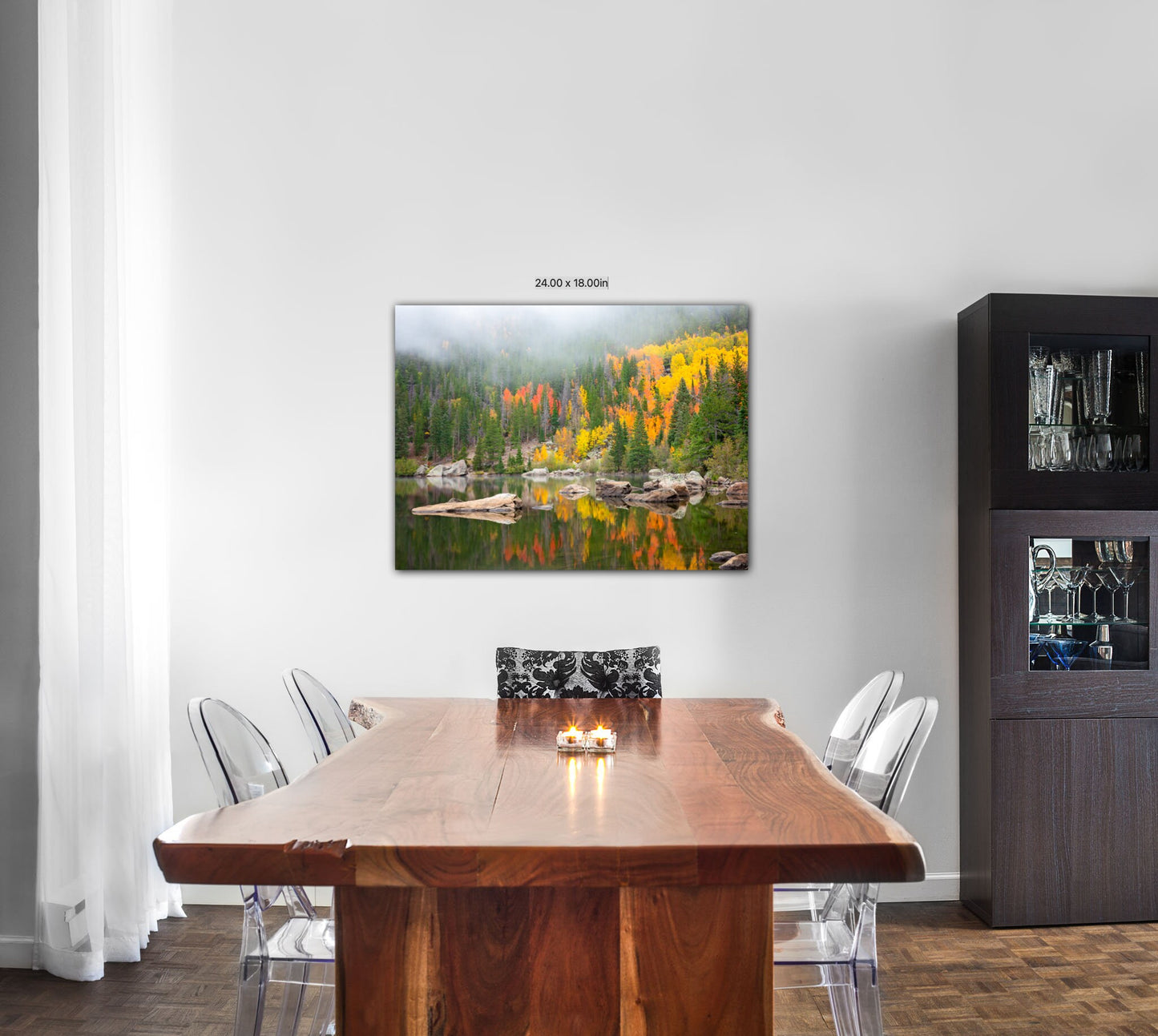 Colorado Wall Art Print, Bear Lake Autumn Reflection, Rocky Mountain National Park Fall Colors, Colorado Mountain Landscape Canvas Wall Art - SandyDobbsFineArtPhotography