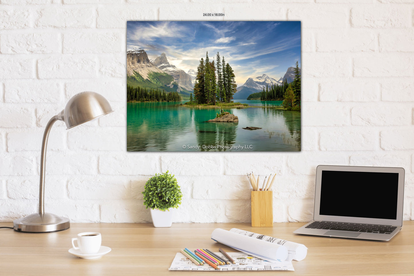 Spirit Island Print, Maligne Lake, Jasper National Park, Canadian Rockies, Alberta, Banff, Paper Poster - SandyDobbsFineArtPhotography