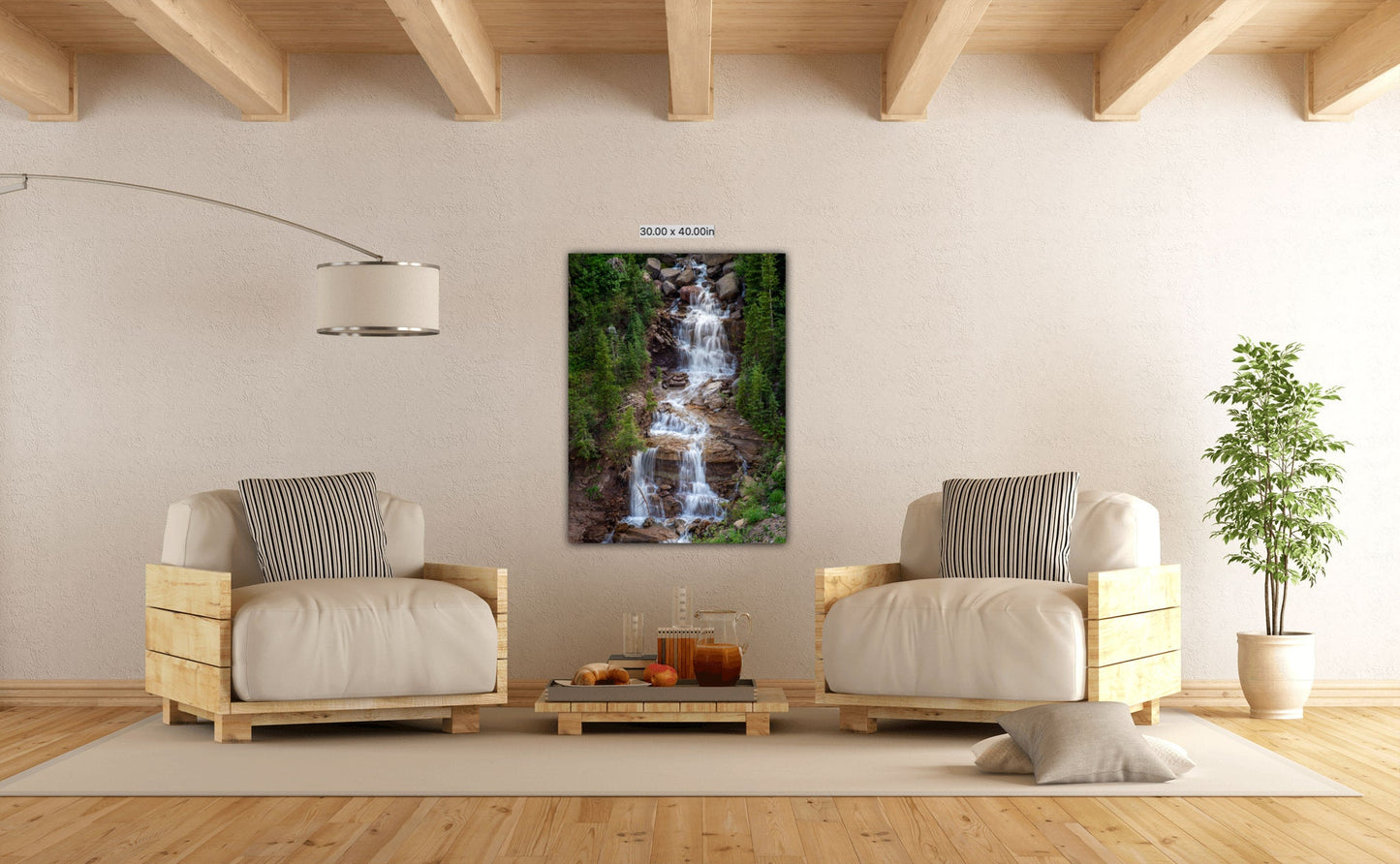 Mountain Waterfall Photo, Silverton Colorado Alpine Loop, Ouray Landscape, Canvas Wall Art Print, Decor for Home, Living Room,Bedroom Office
