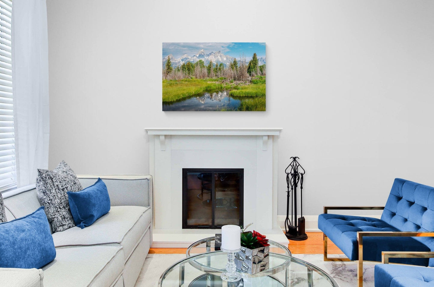 Grand Teton National Park Mountain Reflection, Schwabacher Landing, Wyoming Landscape, Mountain Photo Canvas Wall Art Prints, Decor for Home - SandyDobbsFineArtPhotography