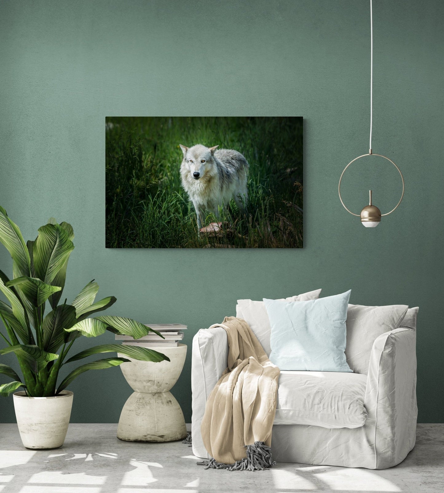 Gray Wolf, Yellowstone National Park, Wildlife Canvas Wall Art Prints, Wall Canvas Decor for Home ,Living Room, Bedroom - SandyDobbsFineArtPhotography